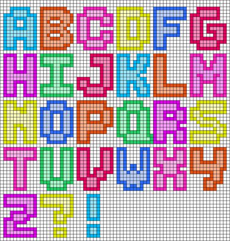 Perler Bead Letter Keychain, Fuse Bead Letters, Cross Stitch Bubble Letters, Perler Beads Letters Alphabet, Perler Bead Patterns Letters, Pixel Art Pattern Letters, Perler Bead Alphabet Patterns, Alphabet Perler Beads Letter Patterns, Perler Bead Letter Patterns