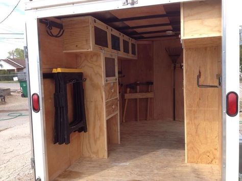 Picture of Trailer Workshop, Trailer Shelving, Enclosed Cargo Trailers, Trailer Organization, Work Trailer, Cargo Trailer Conversion, Mobile Workshop, Van Racking, Trailer Storage