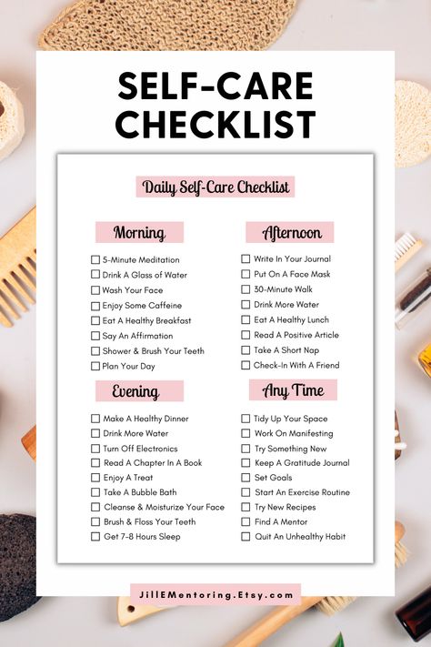 Self Care Habit Tracker, Self Care Tracker, 5 Minute Meditation, Self Care Checklist, Habit Tracker Printable, Medical Tests, Get My Life Together, Tracker Printable, Daily Routines