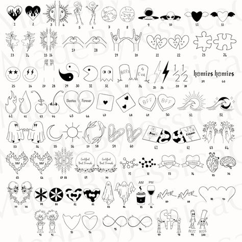 Unique Friendship Tattoos, Friend Tattoos Small, Procreate Tattoo, Matching Best Friend Tattoos, Minimal Tattoos, Matching Sister Tattoos, Drawing Hair Tutorial, Butterfly Tattoos For Women, Sharpie Tattoos