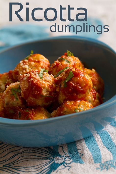 Ricotta Dumplings for “One of Those Days” | SippitySup Ricotta Dumplings, Pappardelle Recipe, Coin Café, Ricotta Recipes, Dumplings Recipe, Italian Recipes Authentic, Vegetarian Meals, Milk Recipes, Linguine