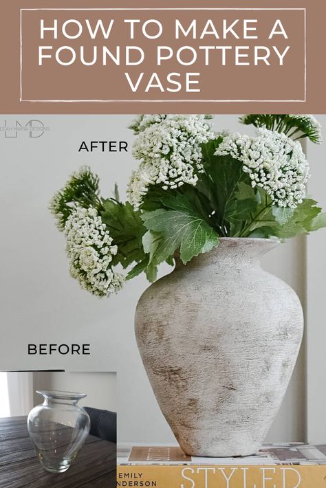 Turning a Glass Vase Into Antique Pottery. | Leah Maria Designs Diy Vase Decor, Diy Painted Vases, Vasos Vintage, Antique Pottery, Diy Pottery, Painted Vases, Diy Vase, Pottery Vase, Vases Decor