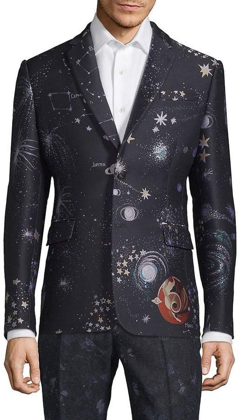 Valentino Men's Galaxy Suit Jacket Galaxy Suit, Space Themed Wedding, Galaxy Solar System, Gala Fundraiser, Galaxy Wedding, Space Fashion, Suits Prom, Star Wars Outfits, Star Wars Men