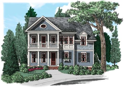 Southern House Plan - 4 Bedrooms, 3 Bath, 2718 Sq Ft Plan 85-295 Colonial Floor Plans, Colonial Cottage, Colonial Style House Plans, Southern Style House Plans, Southern House Plan, Colonial House Plans, Cottage Floor Plans, Southern House, Monster House Plans