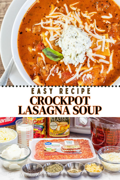 Slow Cooker Lasagna Soup Lazy Lasagna Soup Crockpot, Dump And Go Creamy Lasagna Soup, Soup With Cheese Ravioli, Easy Slow Cooker Lasagna Soup, Best Crockpot Lasagna With Ricotta, Sausage And Ravioli Crock Pot, Lasagna Soup Recipe Crockpot Crock Pot, Lasagna Soup With Jar Sauce, Croc Pot Lasagna Soup