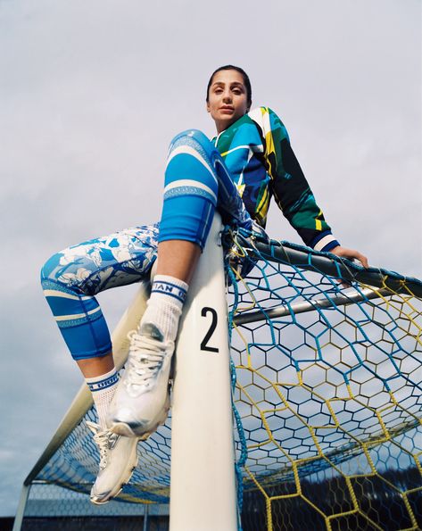 Soccer Fashion Editorial, Soccer Editorial, Croatia Jersey, Nadia Nadim, Adidas Editorial, Dan Beleiu, Soccer Photography Poses, Panathenaic Stadium, Soccer Shoot