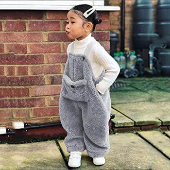 6 Months-4 Years Children Jumpsuit, Toddler Kids Baby Girl Boys Solid Flannel Suspender Pants Overalls Warm Winter Clothes (Gray, 6-12 Months): Amazon.co.uk: Clothing Dungaree For Kids, Girls In Suspenders, Kids Flannel, Kids Winter Fashion, Winter Outfits Warm, Winter Outfits For Girls, Unisex Clothes, Warm Pants