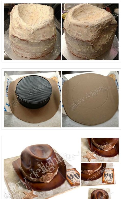 Cowboy Hat Cake, Sweet Deserts, Cowboy Cakes, Hat Cake, Sculpted Cakes, 3d Cakes, Fall Cakes, Cake Shapes, 3d Cake