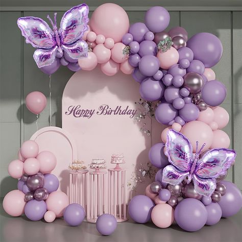 Faster shipping. Better service Butterfly Balloon Arch, Purple Birthday Decorations, Balloon Butterfly, Butterfly Birthday Decorations, Butterfly Balloon, Balloon Wreath, Butterfly Balloons, Purple Balloons, Eid Al Adha Mubarak