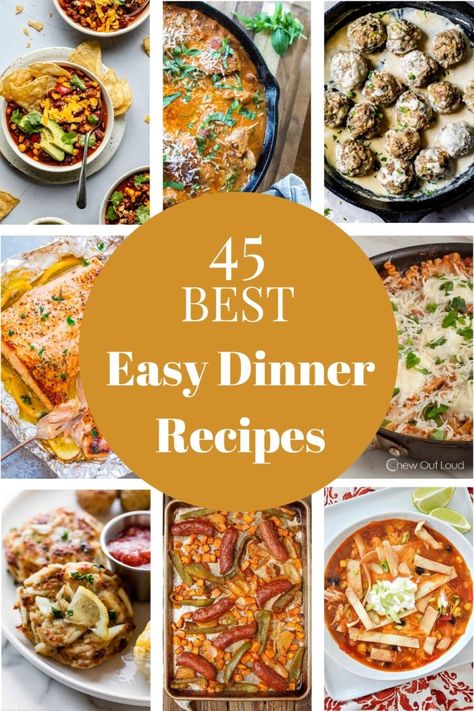 Discover 45 quick and delicious recipes in our easy dinners roundup. From one-pan wonders to 30-minute meals, simplify your cooking while savoring mouthwatering flavors. Perfect for our busy lifestyles and anyone seeking quick and satisfying dinners! These easy dinner ideas will be your family's favorites. Stone Gable, Best Easy Dinner Recipes, Turkey Chili Healthy, Crockpot White Chicken Chili, Sheet Pan Dinners Chicken, Healthy Turkey, Chicken Chili Recipe, Favorite Recipes Dinner, Easy Dinner Ideas