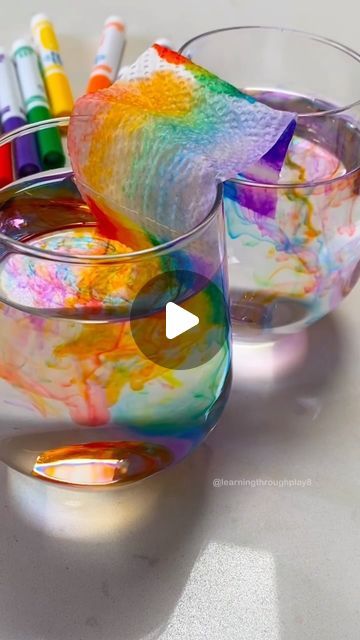 Amy Powell - Learning&ExploringThroughPlay on Instagram: "GROW A RAINBOW 🌈 - SAVE to remember to give it ago! 🌈✨ Can’t get enough of the colours in the water 😍😍

#learningthroughplay #playbasedlearning #earlylearning #sensoryplay #invitationtoplay #playmatters #preschool #play #kidsactivities #earlyyears #montessori #homeschool #toddleractivities #earlychildhoodeducation #eyfs #learningathome #montessoriathome #kids #education #playathome #finemotorskills #homeschooling #playideas #preschoolactivities #learningisfun #openendedplay #letthembelittle #playislearning #ourplay2day" Early Childhood Education, Montessori, Grow A Rainbow, Rainbow Science Experiment, Preschool Play, Playbased Learning, Montessori Homeschool, Open Ended Play, Invitation To Play