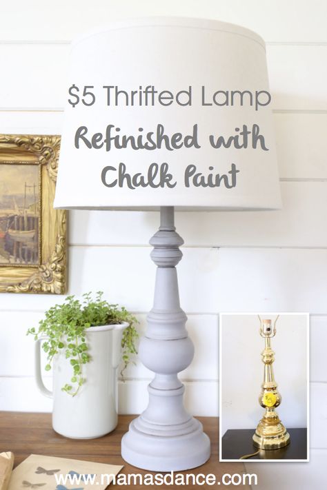 Refinish an inexpensive lamp with chalk paint                                                                                                                                                                                 More Refurbished Furniture, Upcycled Crafts, Luminaria Diy, Refinished Table, Lampe Diy, Lamp Makeover, Décor Boho, Chalk Paint Furniture, Diy Lamp