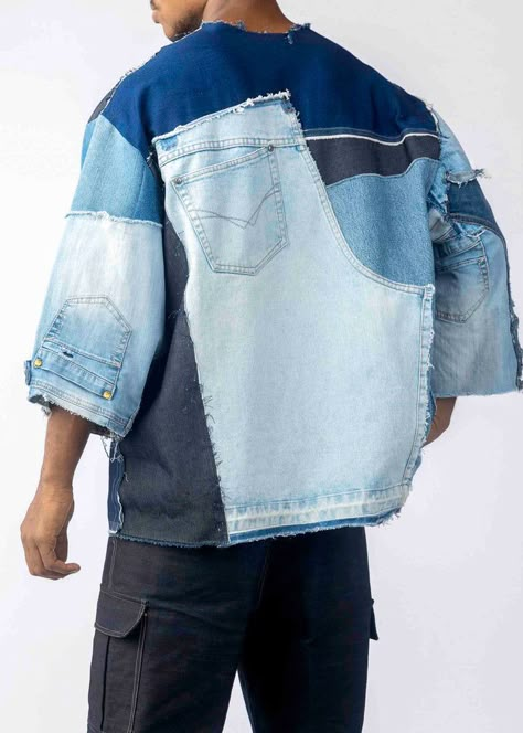 Diy Fashion Clothing Men, Repurposed Shirts, Recycled Outfits, Ropa Upcycling, Diy Denim Jacket, Fit Inspired, Repurposed Denim, Cool Shirt Designs, Designer Profile