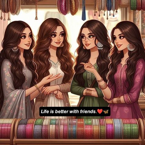 Besties Pictures, Sisters Drawing, Sisters Photoshoot Poses, 4 Sisters, Indian Illustration, Interesting Science Facts, Business Pictures, Sisters Photoshoot, Cute Statuses