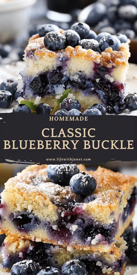 Holy moly! We made this twice over the weekend because everyone was obsessed! Blueberry Recipes Easy, Blueberry Buckle Cake, Buckle Cake, Buckle Recipe, Blueberry Buckle Recipe, Berry Desserts, Fruit Sweets, Blueberry Desserts Recipes, Blueberry Streusel