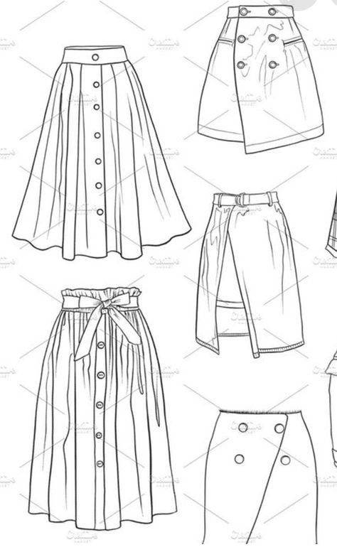 Shirt Design Drawing Sketch, Skirt Sketches Fashion Drawings, Skirts Drawing, Skirt Sketch, Skirt Drawing, Fashion Design Jobs, Fashion Illustration Poses, Fashion Illustration Collage, Fashion Design Books