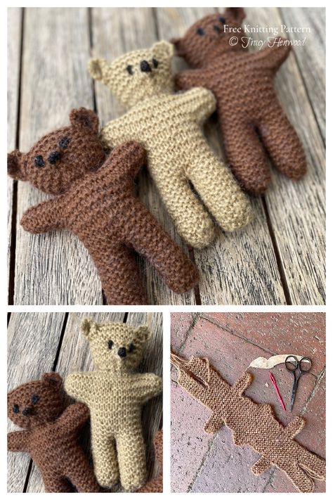 Knitting Dolls Free Patterns, Teddy Bear Patterns Free, Knitted Dolls Free, Teddy Bear Knitting Pattern, Knitted Stuffed Animals, Bear Patterns Free, Knitting Patterns Free Blanket, Tiny Teddies, Knitted Teddy Bear