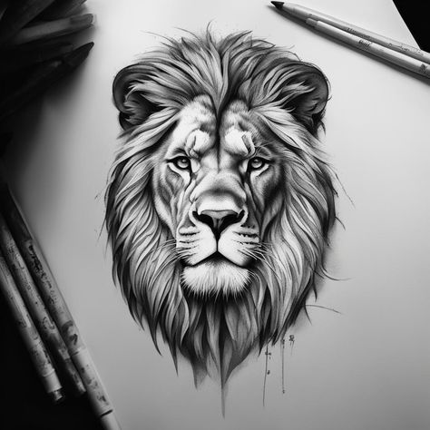 Find Harmony in Ink: Unleash Unique Yin Yang Tattoo Ideas! #tattoochest #tattooletteringstyles #tattoooutlinedrawingstencilideas #tattooarm Lion Roses Tattoo, Unique Men Tattoos, Lion Tattoo Men, Leones Tattoo, Lion Tattoo Stencil, Yin Yang Tattoo Ideas, Yang Tattoo Ideas, Lion Tattoo For Women, Lion Outline