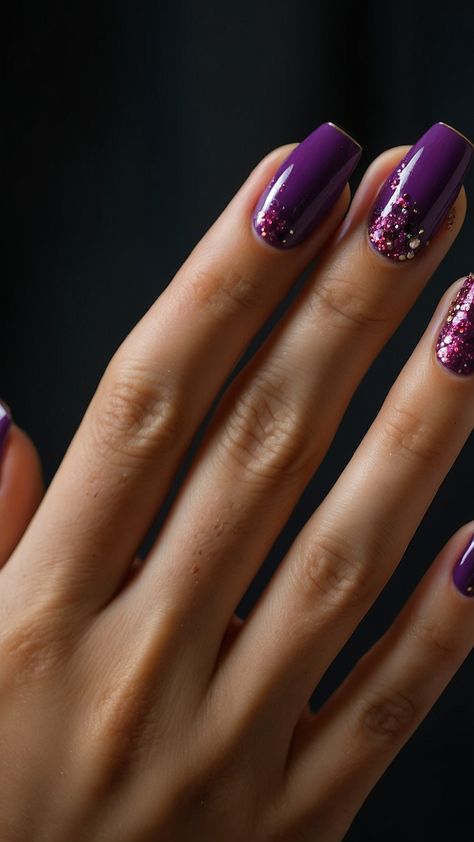 Discover the enchanting world of purple hues nails This blog post is your ultimate guide to inspiring nail art designs showcasing everything from dark and light shades to pastel delights Dive into creative ideas featuring glittery accents and chic black and pink polish Unlock stunning art designs that will elevate your nail game whether you prefer acrylic styles or classic cuts Embrace the beauty of purple hues and find the perfect look that complements your unique style Clic Dark Purple Pink Nails, Fall Nails Purple, Purple Nail Art Ideas, Dark Purple Nail Designs, Purple Sparkly Nails, Purple French Manicure, Purple And Pink Nails, Holiday Nail Colors, Purple Nail Art Designs