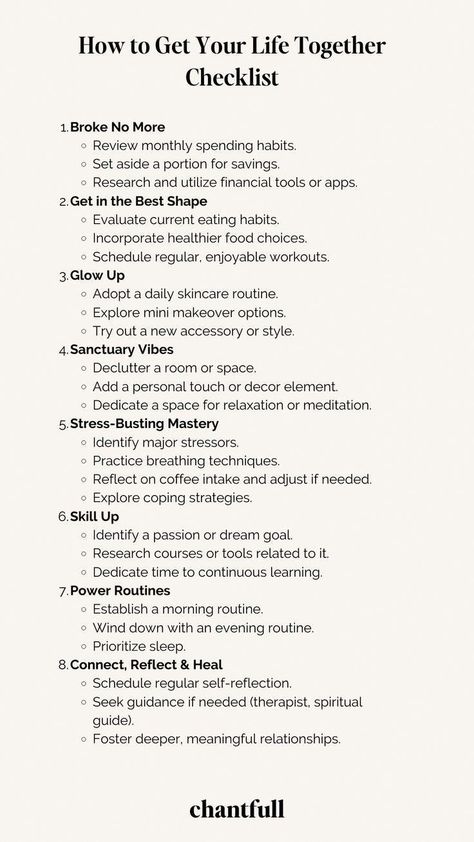 2024 Checklist Goals, How To Live Your Best Life Quotes, Checklist To Get Your Life Together, Getting My Life Together Journal, How To Plan My Life, Restart Your Life Checklist, Improving Your Life, Life Checklist Things To Do, How To Plan Goals