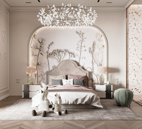 Girl bedroom :: Behance Classical Interior, Daughter Bedroom, Kids Bedroom Design, Master Room, Classic Bedroom, Modern Bedroom Design, Decor Home Living Room, Custom Bed, Dream Home Design