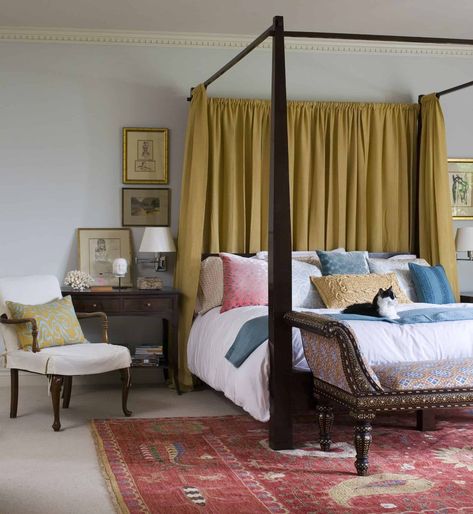 Home of the Year | Andrea Schumacher Interior Design Romantic Bed, Bedroom Interiors, Four Poster Bed, Eclectic Bedroom, Four Poster, Poster Bed, Bed Canopy, Romantic Bedroom, Colorado Homes