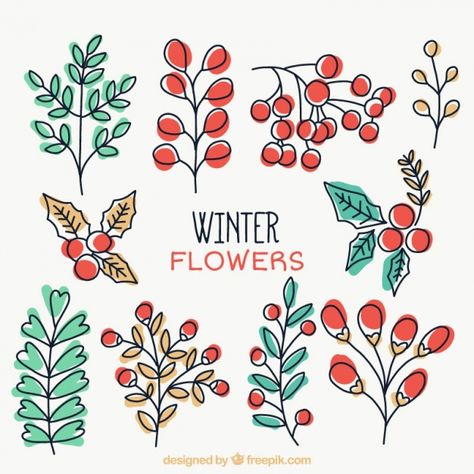 Christmas Fonts Free, Plant Doodle, Christmas Leaves, Merry Christmas Background, Christmas Portraits, Christmas Plants, Christmas Doodles, Beautiful Christmas Decorations, Winter Plants