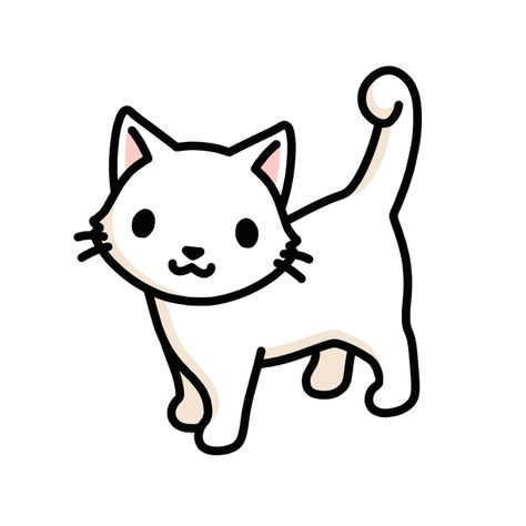 White Cat Animated, White Cat Cartoon, White Cat Sticker, Paper Squish, Dog Doodle, Cute White Cat, Sticker App, Class Dojo, Doodle Pages