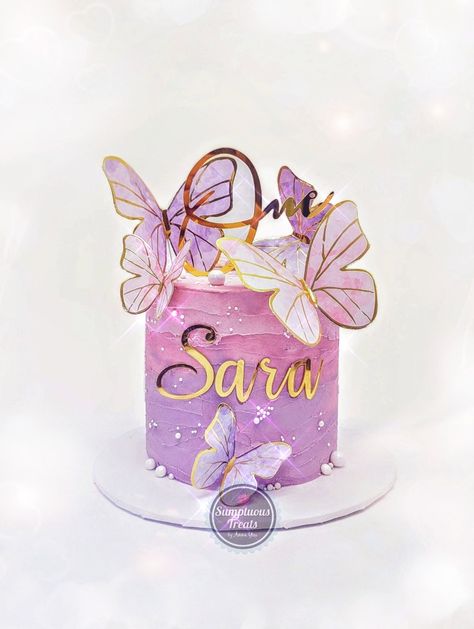 2nd Birthday Cake Girl, Butterfly Cake Design, Baby Dedication Cake, Butterfly Theme Cake, Christening Cake Girls, Butterfly Birthday Decorations, Dedication Cake, Butterfly 1st Birthday, Ombré Cake