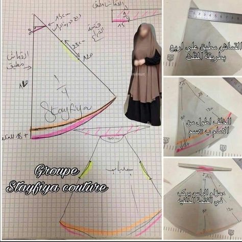 Abaya Pattern, Hijab Designs, Instant Hijab, Hijab Scarf, Muslimah Fashion Outfits, Islamic Clothing, Sewing Skirts, Sewing Design, Couture Sewing