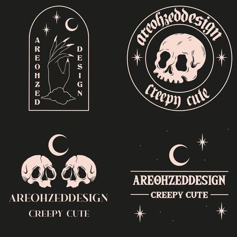 Goth Logo Design, Logo Rebranding, Witchcraft Design, Small Business Logo Design, Mystic Logo, Logo Reference, Covers Facebook, Halloween Logo, Business Branding Inspiration