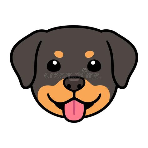 Cute cartoon Rottweiler dog face. Funny cartoon Rottweiler dog head drawing. Cute puppy portrait, vector clip art illustration vector illustration Cartoon Rottweiler, Dog Head Drawing, Smile Sketch, Cartoon Dog Drawing, Dog Face Drawing, Cute Dog Cartoon, Cute Dog Drawing, Dog Clip Art, Puppy Portraits