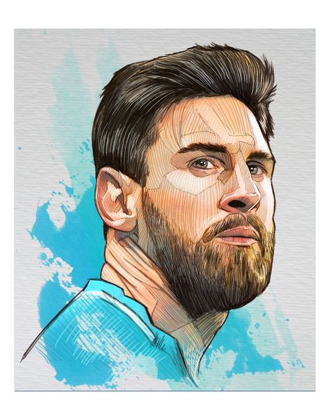 Messi Drawing, Football Player Drawing, Soccer Artwork, Marshmello Wallpapers, Football Drawing, Lionel Messi Fc Barcelona, Football Awards, Lionel Messi Barcelona, Soccer Art