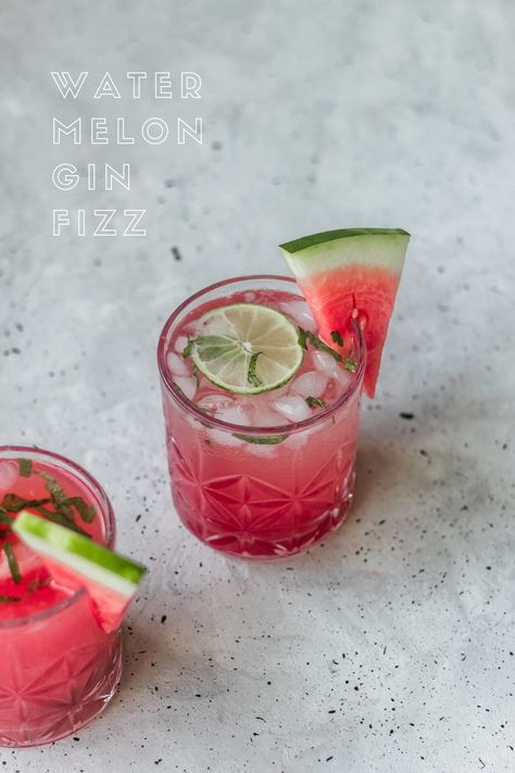 Simple Cocktails, Gin Fizz Cocktail, Morning Cocktail, Sara Lynn, Pitcher Cocktails, Fizz Cocktail, Watermelon Mint, Gin Fizz, Boozy Drinks