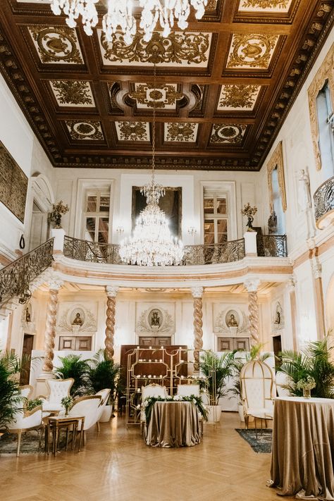 Larz-Anderson-House-Wedding-DC-Photographer-61 Anderson House Wedding, Huge Palace, Hampton Court Palace Aesthetic, Northern Italy Aesthetic, Ballroom With Staircase, Larz Anderson House Wedding, Anderson House Dc Wedding, Historic Ballroom Wedding Reception, House Ballroom Scene