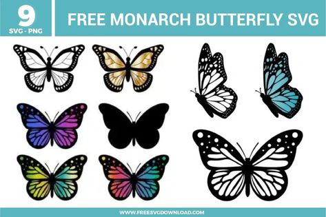 Monarch Butterfly Free SVG Files | Free SVG Download Butterfly Svg Free Cricut, Free Butterfly Svg, Free Png Files, Teachers Thanksgiving, Butterfly Outline, Butterfly Svg, Disney Easter, Alphabet Wallpaper, Crafts Decor