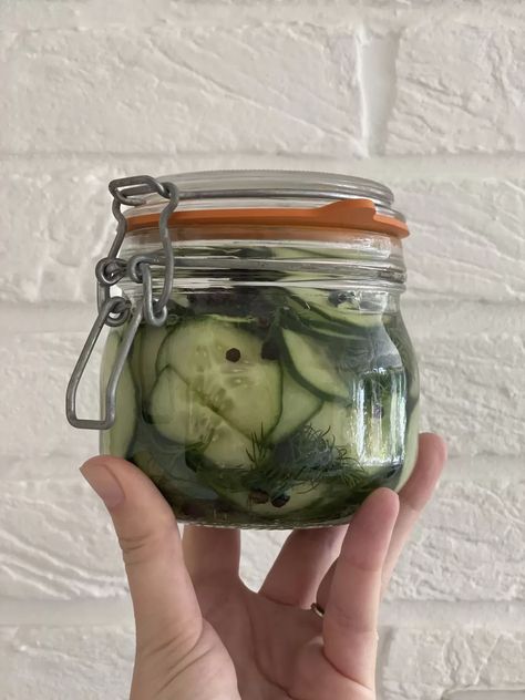 My Mormor's quick and easy Danish inspired Pickled Cucumber recipe Pickled Cucumber Recipe, Sandwiches With Cream Cheese, Easy Danish, Pickled Foods, Pickled Cucumber, Pickling Jalapenos, Danish Food, Cucumber Recipes, Pickling Cucumbers