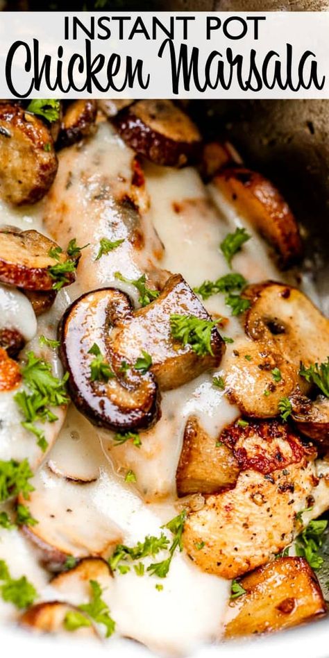 Italian Chicken Marsala, Creamy Instant Pot Chicken, Instant Pot Chicken Marsala, Chicken Instapot, Chicken Marsala Recipe, Chicken Smothered, Chicken Breast Crockpot Recipes, Marsala Sauce, Marsala Recipe