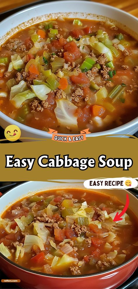 Enjoy a bowl of health with Cabbage Soup, a light and nutritious option packed with fresh cabbage and other vegetables. It’s a perfect meal for a cozy night in or as a part of a detox diet. #CabbageSoup #HealthyEating #DetoxDiet Recipes For Cabbage Soup, Hearty Cabbage Soup Recipe, Healthy Cabbage Recipes Soups, Cabbage Soup With Kidney Beans, Weight Watchers Cabbage Soup Zero Points, Old Fashioned Cabbage Soup, Veggie Soup With Cabbage, Cabbage Kale Soup, Mushroom Cabbage Soup