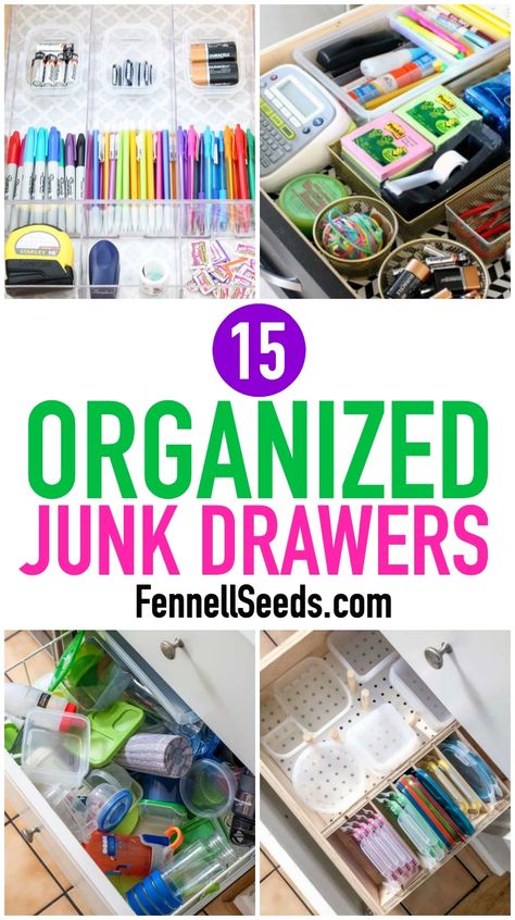 Pictures of organized junk drawers Junk Drawer Organization, Drawer Organization Ideas, Junk Drawer Organizing, Junk Drawers, Dresser Drawer Organization, Drawer Organization, Organize Drawers, Drawer Organizers, How To Organize