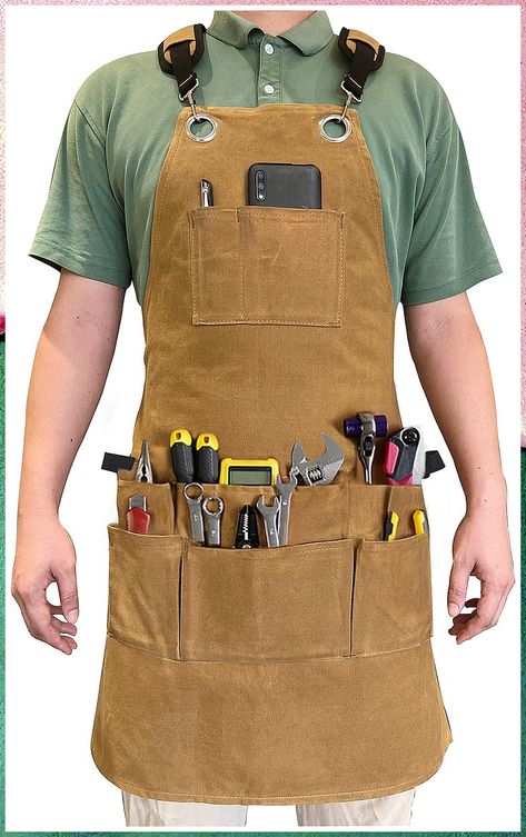 Woodworking Aprons for Men,carpenter tools Waxed Canvas Tool Apron with 9 Pockets , Waterproof Adjustable Strap for Men/Women, Woodworking Shop Apron With Quick Release Buckle. Welding Apron, Woodworking Apron, Tool Apron, Woodworking Projects Unique, Smart Casual Menswear, Shop Apron, Work Aprons, Leather Craft Tools, Leather Apron