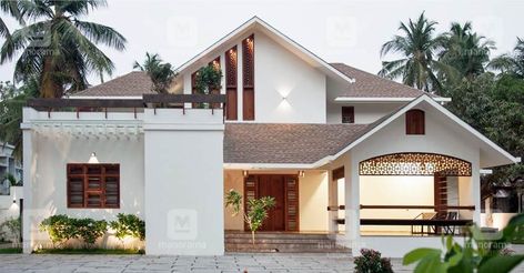 Tropical Contemporary House, Kerala Traditional House, Contemporary Houses, Kerala House, Contemporary House Exterior, Kerala House Design, Kerala Houses, Unique House Design, Contemporary House Plans