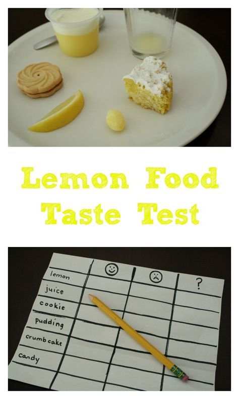 Lemon Food Taste Test-Sense of Taste Activity for Kids with Free Printable Recording Sheet Senses Activity, Lemon Food, Sense Of Taste, Senses Activities, The Five Senses, Summer Preschool, Flexibility Training, 5 Senses, Science Activities For Kids