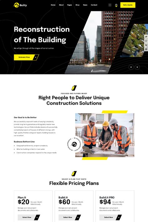 Builty Construction WordPress Theme is a theme designed specifically for construction companies, architectural firms, builders, and other businesses in the construction and real estate industry. Website Design Construction, Academic Website Design, Industrial Web Design, Industrial Website Design, Web Development Infographic, Construction Website Design, Industrial Graphic Design, Construction Company Website, Website Branding Design