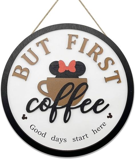 Disney Discovery- But First Coffee Sign - Decor - Disney Coffee Bar Ideas, Disney Coffee Bar, Coffee Bar Home Ideas, Bar Home Ideas, But First Coffee Sign, Coffee Mouse, Coffee Bar Party, Disney Coffee, Home Barista