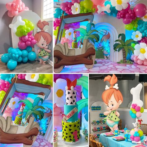 Pebbles Birthday Party Ideas, Pebbles Birthday Party, Baby Birthday Party Theme, Shark Themed Birthday Party, Baby Birthday Themes, Baby Shower Theme Decorations, Second Birthday Ideas, 1st Birthday Party Themes, 2nd Birthday Party Themes