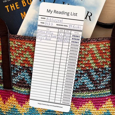 Reading List Bookmark, Library Card Bookmark, Library Bookmarks, Card Bookmark, Reading Bookmarks, Reading Goals, Paper Bookmarks, Book Cafe, Reading Log