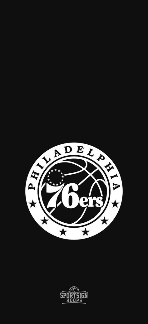 Free phone wallpapers for Philadelphia 76ers fans in black and white. Dimensions are 1140x2500px and compatible with Android and iPhone. Upcoming play... Sixers Wallpaper, Black And White Phone Wallpaper, White Phone Wallpaper, Wallpaper In Black And White, Tyrese Maxey, Joel Embiid, Lamelo Ball, Nba Wallpapers, Nba Logo