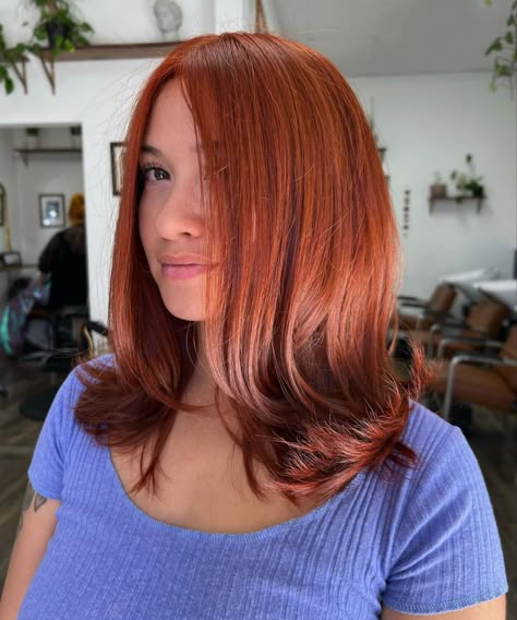 Rich Copper Red Hair, Deep Auburn Hair, Red Hair Tips, Hair Stages, Hair 90s, Pretty Red Hair, Peekaboo Hair Colors, Copper Red Hair, Hair Color Underneath