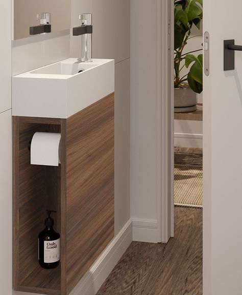 Allie Vanity | Architectural Designer Products | ADP Potato Corner, Narrow Bathroom Vanities, Iphone Screenshots, Coastal Oak, Oak Vanity, Corner Toilet, Bathroom Crafts, Designer Bathroom, Toilet Design